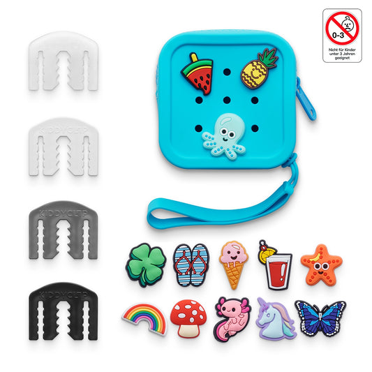 KIDDYCLIP 4er-Set + Case + 13 Charms
