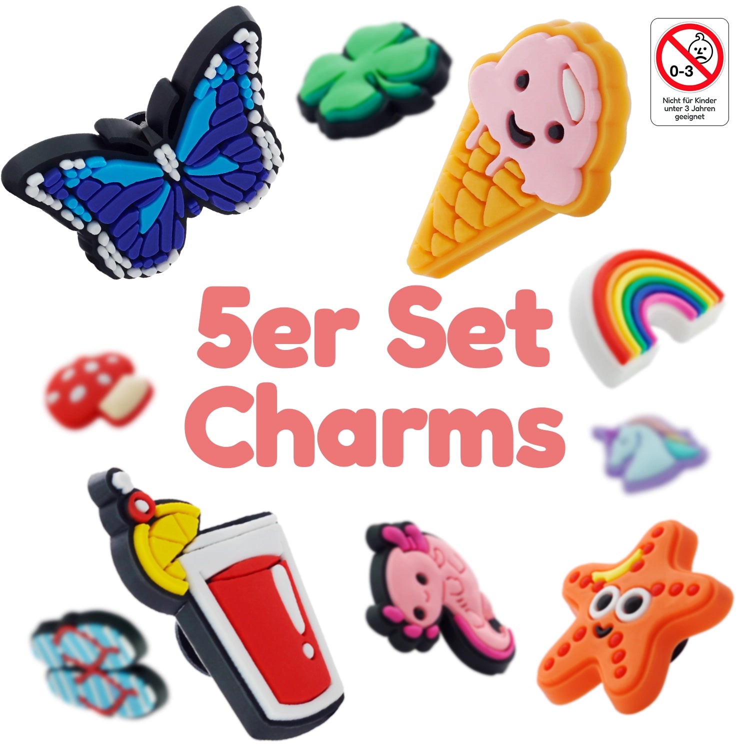 5er Set Charms für das KIDDYCLIP Case